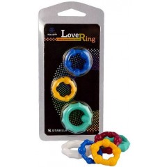 Набор из 3 цветных эрекционных колец Love Ring